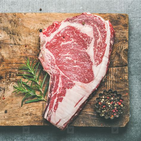 uncooked steak.